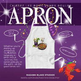Avental Mardi Gras Apron