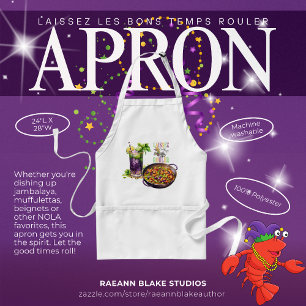 Avental Mardi Gras Apron