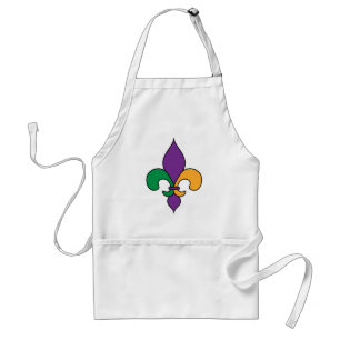 Avental Mardi Gras Fleur de Lis
