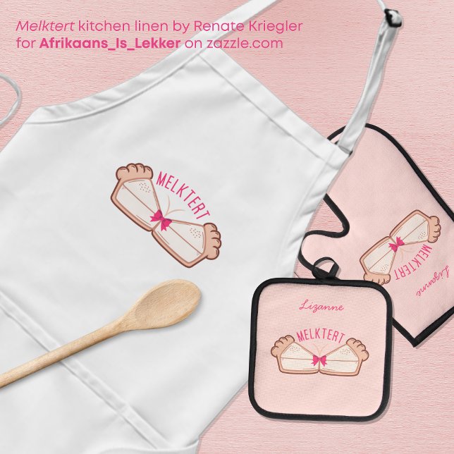 Avental MELKTERT Afrikaans Saffa Expat Boeremeisie (Afrikaanse pun / meme / funny MELKTERT apron by Renate Kriegler for Afrikaans_Is_Lekker.)