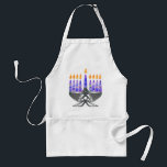 Avental Metal Menorah Aprons<br><div class="desc">Arte Digital Chanukah - menorah de metal martelado com velas roxas apadrinhadas,  tudo queimando.</div>