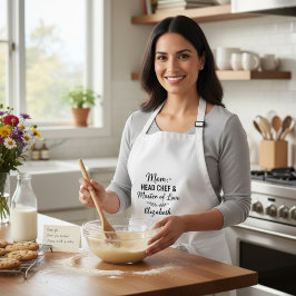 Avental Mom Head Chef Master of Love Personalized Apron