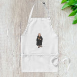 Avental Monk Segurando Cruz em Robe Religioso Medieval<br><div class="desc">Cozinhe em estilo com este avental monge de desenho animado, mostrando uma ilustração lúdica de um monge em um roupão preto segurando uma cruz. Perfeito para os eventos da cozinha, BBQs ou da igreja, este avental combina funcionalidade com humor. Feita a partir de tecido durável com tiras ajustáveis, ela faz...</div>