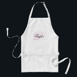 Avental Monograma do Rico preto e rosa<br><div class="desc">Personalize o moderno script de estilo manuscrito para criar seu próprio presente feminino para ela. Adicione um nome e uma inicial de monograma para criar uma combinação inicial de nome com a caligrafia de estilo clássico do rico. Você pode personalizar as cores rosa e preta neste design.</div>