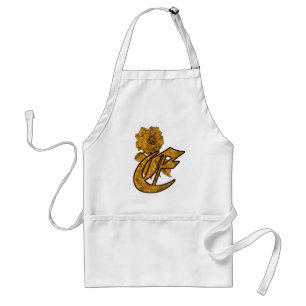 Avental Monograma Inicial E Dourada Peony Apron