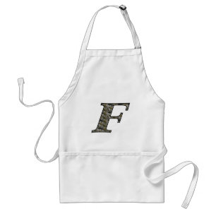 Avental Monograma Inicial F Hydrangea Apron Floral