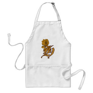 Avental Monograma Inicial H Dourado Peony Apron