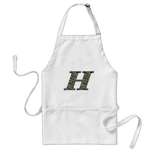 Avental Monograma inicial H Hydrangea Floral Apron