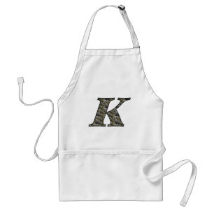 Avental Monograma inicial K Hydrangea Floral Apron
