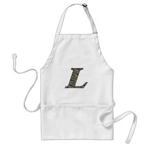 Avental Monograma inicial L Hydrangea Apron floral