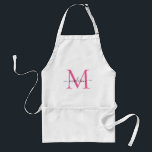 Avental Monograma moderno - Magenta - Rosa - Script - Chef<br><div class="desc">Monograma moderno,  magenta-rosa-branca-rosa-branca,  chef de cozinha adulto pron</div>