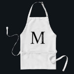 Avental Monograma Personalizado e Apron Adulto de Nome<br><div class="desc">Monograma Personalizado e Dif de Nome apresentam monograma personalizado e nome no estilo de fonte de serif clássico. Perfeito como presentes de dia de os pais para pai e para quaisquer ocasiões especiais.</div>