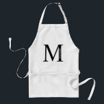 Avental Monograma Personalizado e Apron Adulto de Nome<br><div class="desc">Monograma Personalizado e Dif de Nome apresentam monograma personalizado e nome no estilo de fonte de serif clássico. Perfeito como presentes de dia de os pais para pai e para quaisquer ocasiões especiais.</div>
