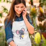 Avental Mouse comendo queijo<br><div class="desc">Um rato giro,  no estilo cartoon,  comendo queijo. Esta design parece realmente eficaz nestes Apron</div>