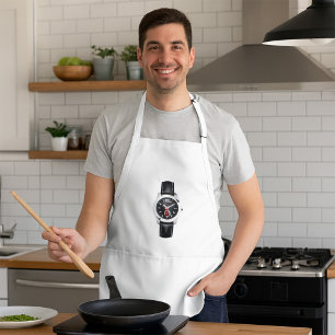 Avental Na moda Timepece do Lúxo Cronógrafo Negro