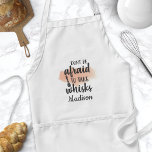 Avental Não tenha medo de tomar Whisks Watercolor<br><div class="desc">Não tenha medo de tomar Whisks Watercolor Adulto Apron. Um avental de chef bonito com um whisk cozinhar e uma citação engraçada de humor cozinhar. Personalize este design de humor de cozinheiro personalizado com seu próprio nome ou texto.</div>