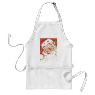 Avental Natal Antigo, Papai Noel Alegre com Sorriso