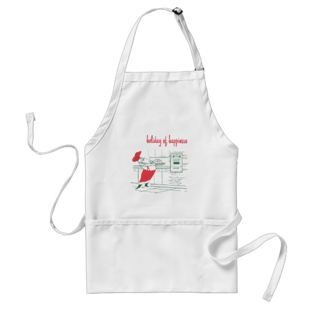 Avental Natal Antigo, Papai Noel Chef e Peru (Frente)