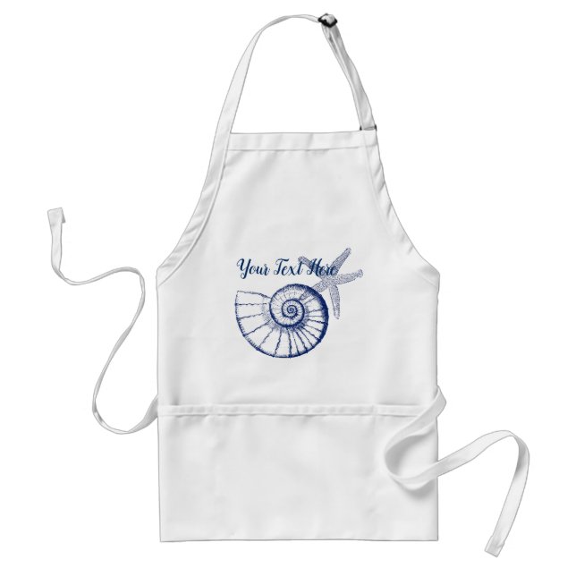 Avental Nautilus Seashell e Starfish Marine Life Personali (Frente)