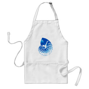 Avental Nautilus shell - azul de cobalto e branco