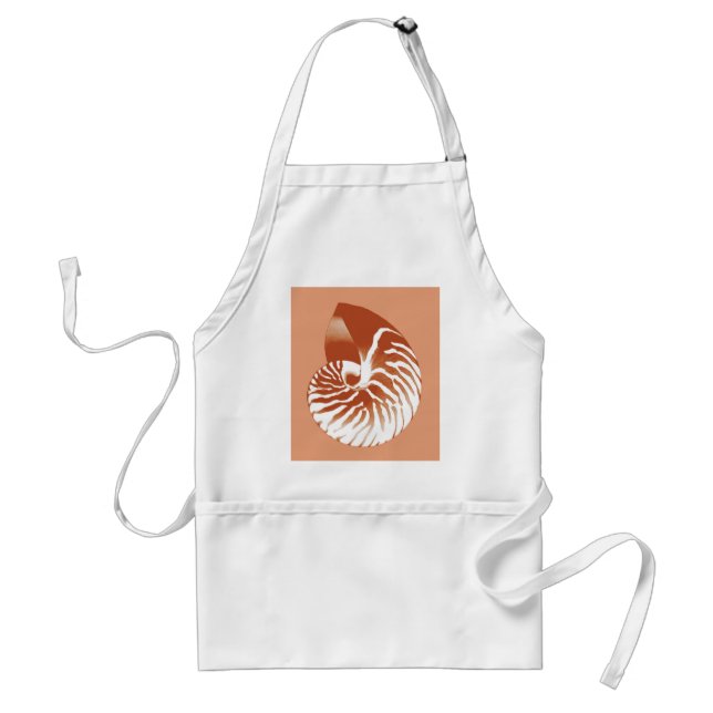 Avental Nautilus shell - terracotta e branco (Frente)
