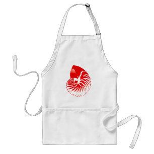 Avental Nautilus shell - vermelho escuro e branco