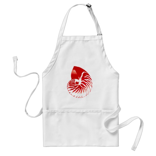 Avental Nautilus shell - vermelho escuro e branco (Frente)