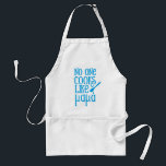 Avental Ninguém cozinha como a mãe do mama grego<br><div class="desc">Seu mama está cozinhando o melhor? Este avental original é o presente perfeito para sua mãe grega que cozinha como não outro. Este avental caracteriza o tipo azul egeu com as palavras "que ninguém cozinha como o mama" em Greeklish (combinação de grego e de inglês).</div>