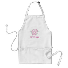 Avental Nome personalizado Apron, flor da margarida fuchsi