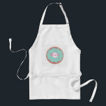 Avental Nome Personalizado do Ombre Teal Bakery Rosquinha<br><div class="desc">Fosco de Rosquinha Teal com Prévia</div>