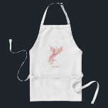 Avental Nome Personalizado Oriental Phoenix<br><div class="desc">Um avental com uma ilustração do estilo orientalista de uma Phoenix. Debaixo,  senta o nome do chef.</div>