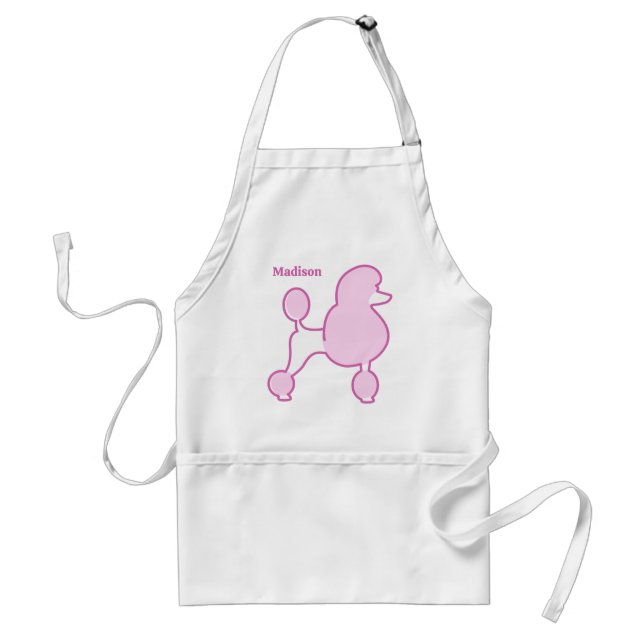 Avental Nome Personalizado Poodle Rosa (Frente)