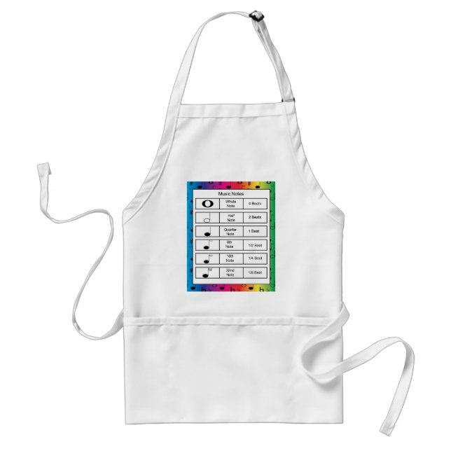 Avental Notas de música no Rainbow Background Apron (Frente)
