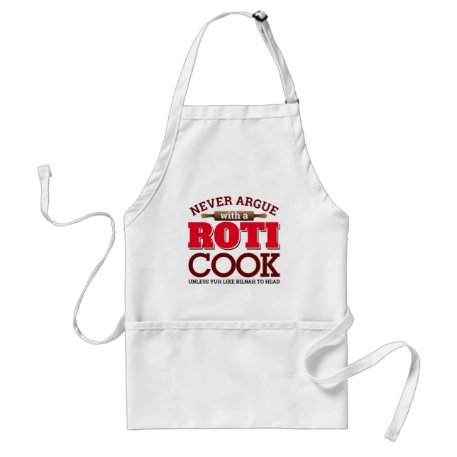 Avental Nunca Discuta com um Cozinheiro de Roti é Divertid (Frente)