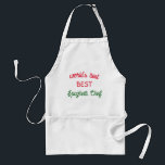 Avental O melhor chef de espaguete do mundo - verde-vermel<br><div class="desc">O melhor chef de espaguete do mundo em vermelho branco e verde. Refere-se ao tricolor italiano. design gráfico de lumirala. Engraçado design de texto para excelentes Chefs de Esparguete.</div>