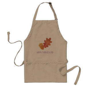 Avental Oak Leaves & Acorns Design em Roxo e Laranja