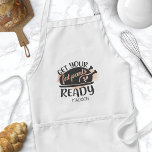 Avental Obtenha Sua Cotação De Cores De Água Prontas<br><div class="desc">Prepare As Calças De Gordura Para O Apron Adulto De Cotação De Aquarela. Um avental de chef bonito com um peru e uma citação engraçada de humor de cozinhar. Personalize este design de humor de cozinheiro personalizado com seu próprio nome ou texto.</div>