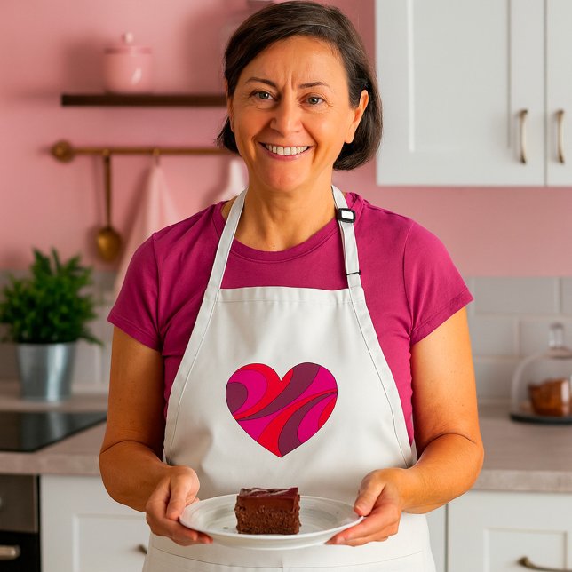 Avental Padrão abstrato de espiral vermelho e cor-de-rosa (Criador carregado)