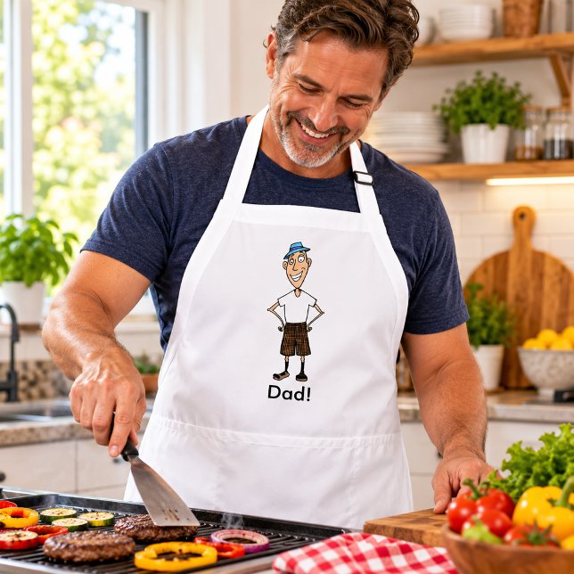Avental Pai de desenho (Cartoon Dad Adult Apron)