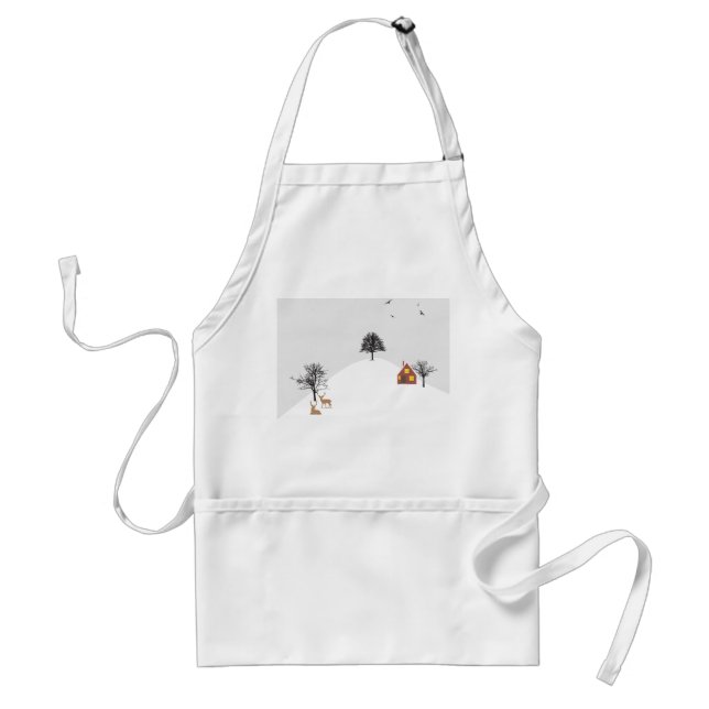 Avental Paisagem branca de inverno (Frente)