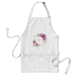 Avental Pansies florais elegantes do roxo do vintage do
