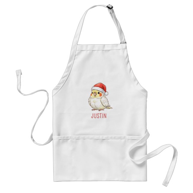 Avental Papagaio-do-cerrado de Natal Personalizado Usando  (Frente)