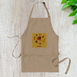 Avental Pastas para pães e doces<br><div class="desc">Assar em estilo com este charmoso avental com o tema da padaria, apresentando uma ilustração deliciosa de pão fresco, pastéis e doces doces. Perfeito para padeiros, chefs profissionais e amantes de café, este avental adiciona um toque divertido e caprichoso ao seu traje de cozinha. O design único inclui croissants, baguetes,...</div>