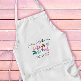 Avental Pastel Floral Hair Stylist Boho Leafy minimalista