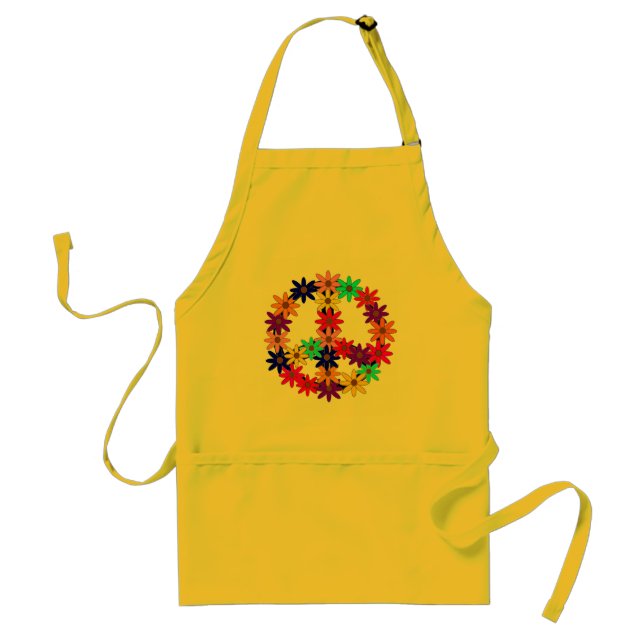 Avental Paz e flower power (Frente)