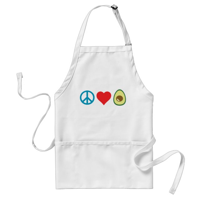 Avental Peace Love Avocado (Frente)