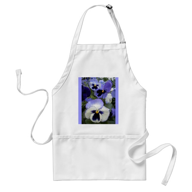 Avental Periwinkle Pansies Apron (Frente)