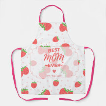 Avental Personalizado de Morango para Mãe