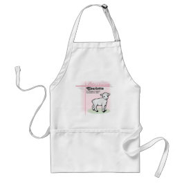 Avental Personalizável, Batismo, Rosa, Menina, Cordeiro