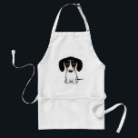 Avental Piebald Dachshund Cute Puppy Dog Adulto Apron<br><div class="desc">Um avental de CHURRASCO divertido para amantes de Piebald Dachshund. Doxie preto,  bronzeado e branco. Visite o Doodle World de Jenn para obter ainda mais acessórios para casa e escritório com este cachorro engraçado e mais designs originais de cachorros-engraçados.</div>